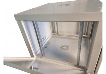 Шафа телекомунікаційна 19", настінна 9U (505х600х600) двері акріл-скло, сіра