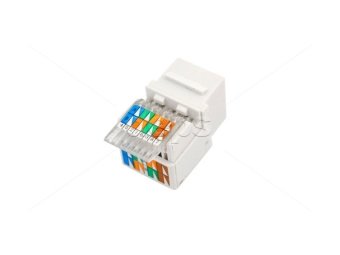 Модуль RJ-45 Cat. 5E  180°, UTP со шторкой, белый