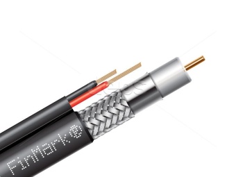 Абонентский коаксиальный кабель FinMark F690BVcu-2x0.75 POWER с дополнительными токоведущими проводниками