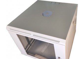 Шафа телекомунікаційна 19", настінна 9U (505х600х600) двері акріл-скло, сіра