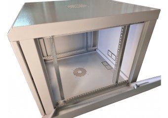 Шафа телекомунікаційна 19", настінна 9U (505х600х600) двері акріл-скло, сіра