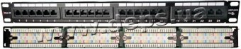 Патч панель Cor-X 19" 1U 24 порта RJ45 Cat 5E