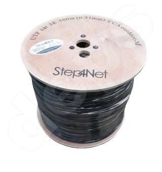 Ethernet кабель Step4Net UTP CAT 5е 4P 0,51мм CCA наружный, самонесущий