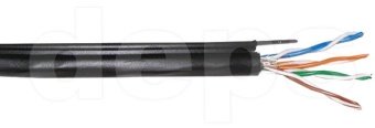 Ethernet кабель Step4Net UTP CAT 5е 4P 0,51мм CCA наружный, самонесущий