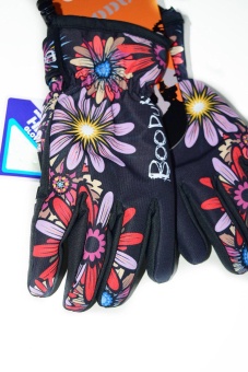 Перчатки зимние мембранные Boodun original black flower