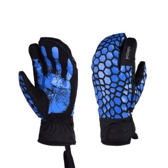 Перчатки трехпалые зимние мембранные Boodun original blue scales
