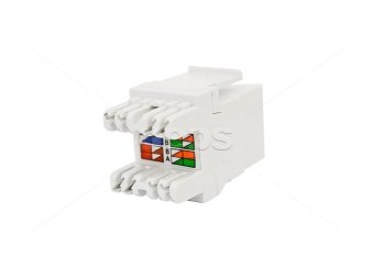 Модуль RJ-45 Cat. 5E  90°, UTP со шторкой, белый