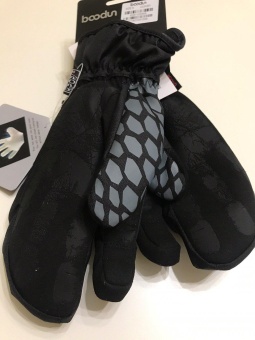 Перчатки трехпалые зимние мембранные Boodun original gray scales