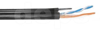 Ethernet кабель Step4Net UTP CAT5e 2P 0,51мм CCA наружный, самонесущий