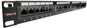Патч панель Cor-X 19" 1U 24 порта RJ45 Cat 5E
