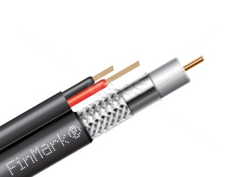 Абонентский коаксиальный кабель FinMark F5967BVcu-2x0.75 POWER с дополнительными токоведущими проводниками